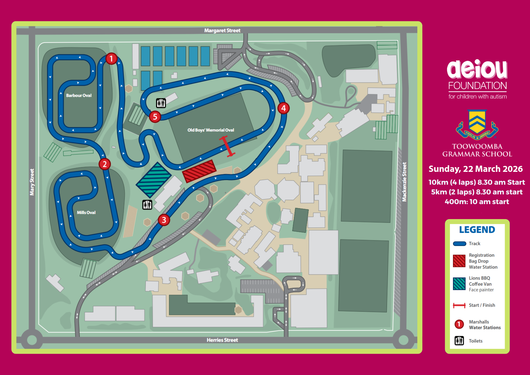 Map showing the fun run pathway for participants.